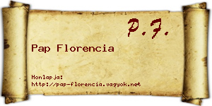 Pap Florencia névjegykártya